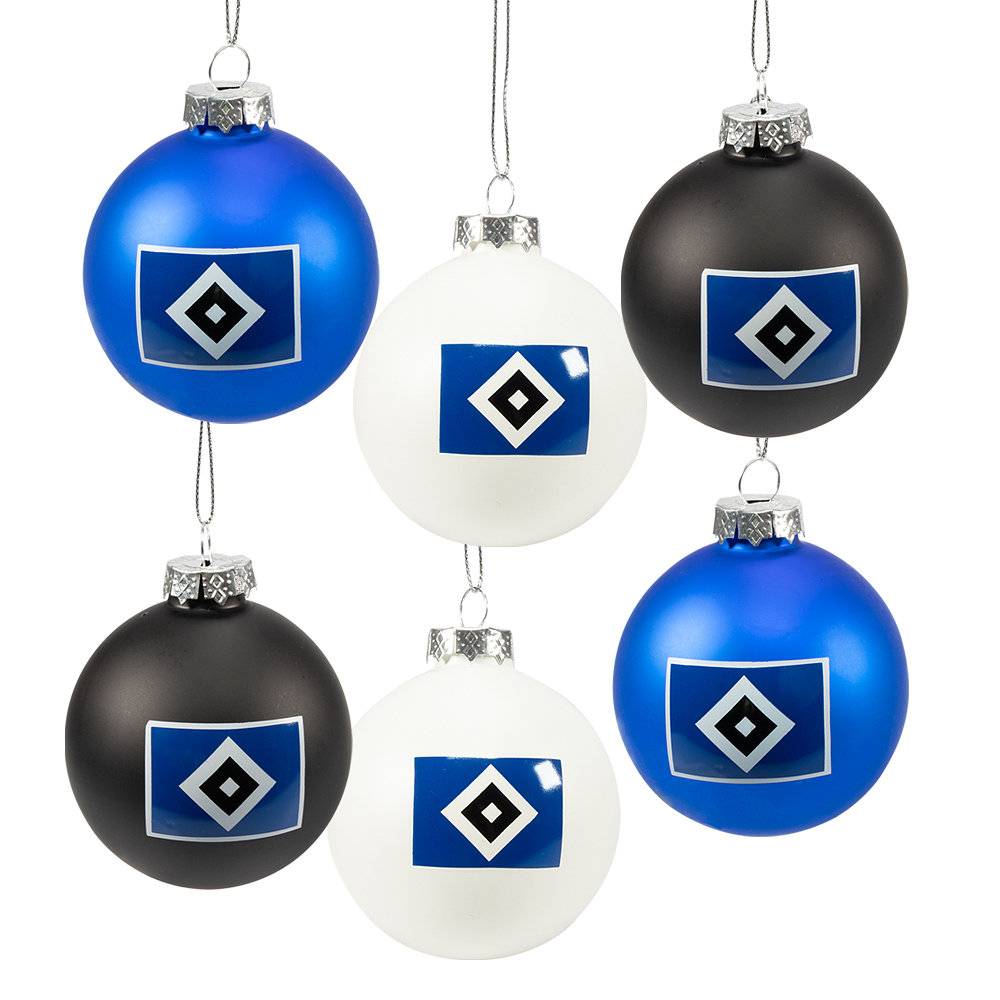 HSV Christbaumkugeln 6er + Christbaumschmuck Stern 10er - 16 Teile - Set