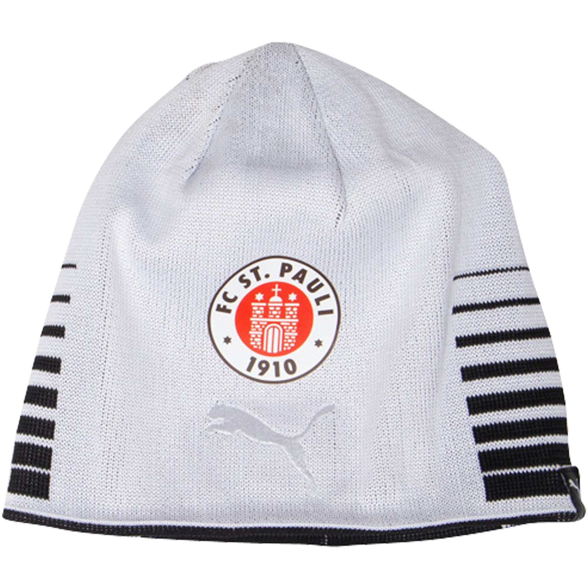 FC St. Pauli - PUMA Wende-Mütze Logo Streifen - schwarz