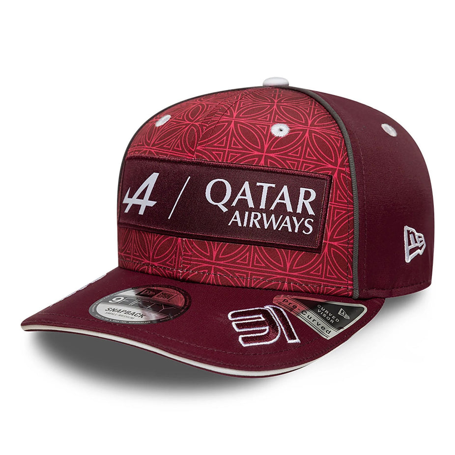 Alpine F1 Team Esteban Ocon New Era 9FIFTY Cap "Qatar" - dunkelrot