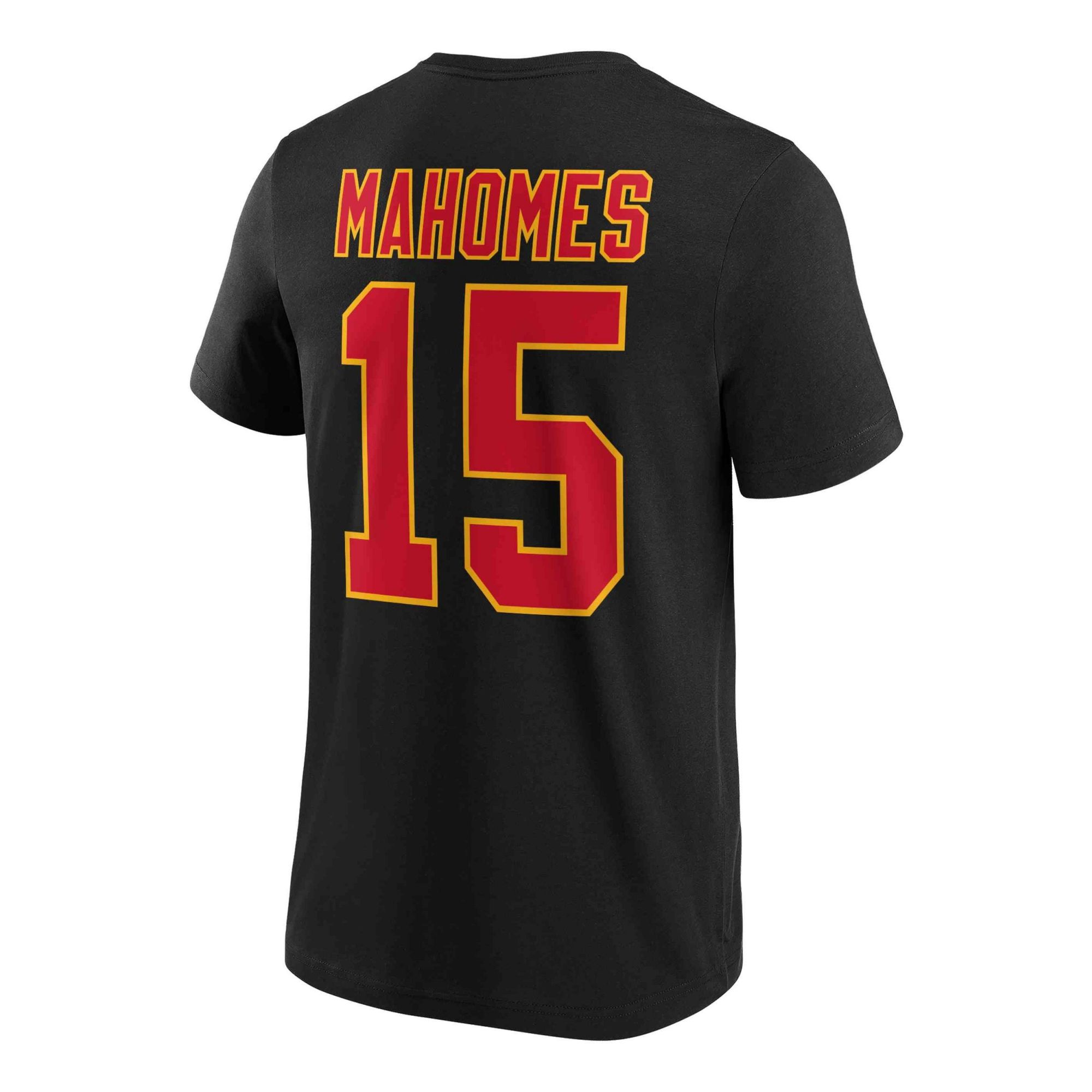 Kansas City Chiefs Mahomes #15 T-Shirt Front- & Backprint - schwarz