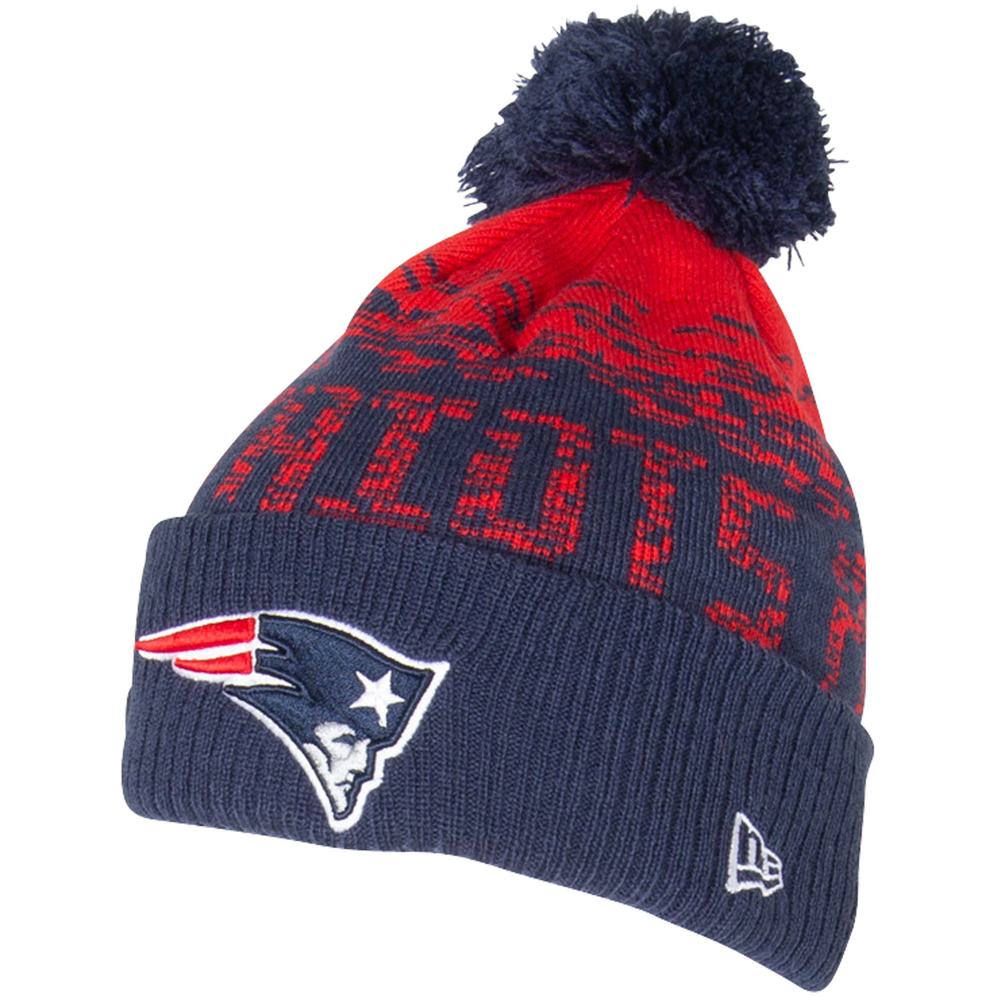 New England Patriots New Era Bommelmütze One-Size - blau-rot