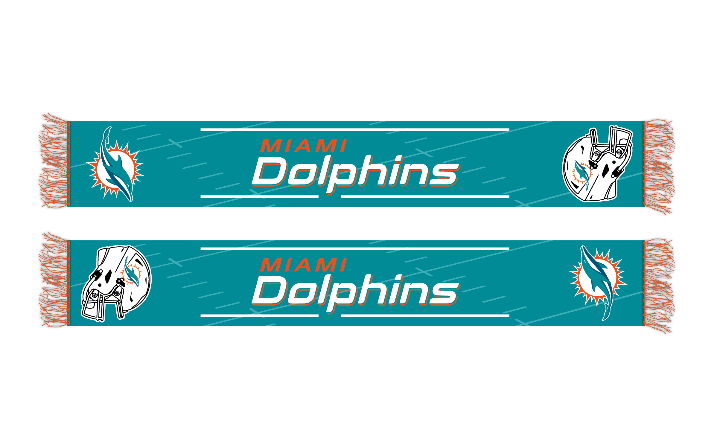 Miami Dolphins HD Knitted Jaquard Scarf 