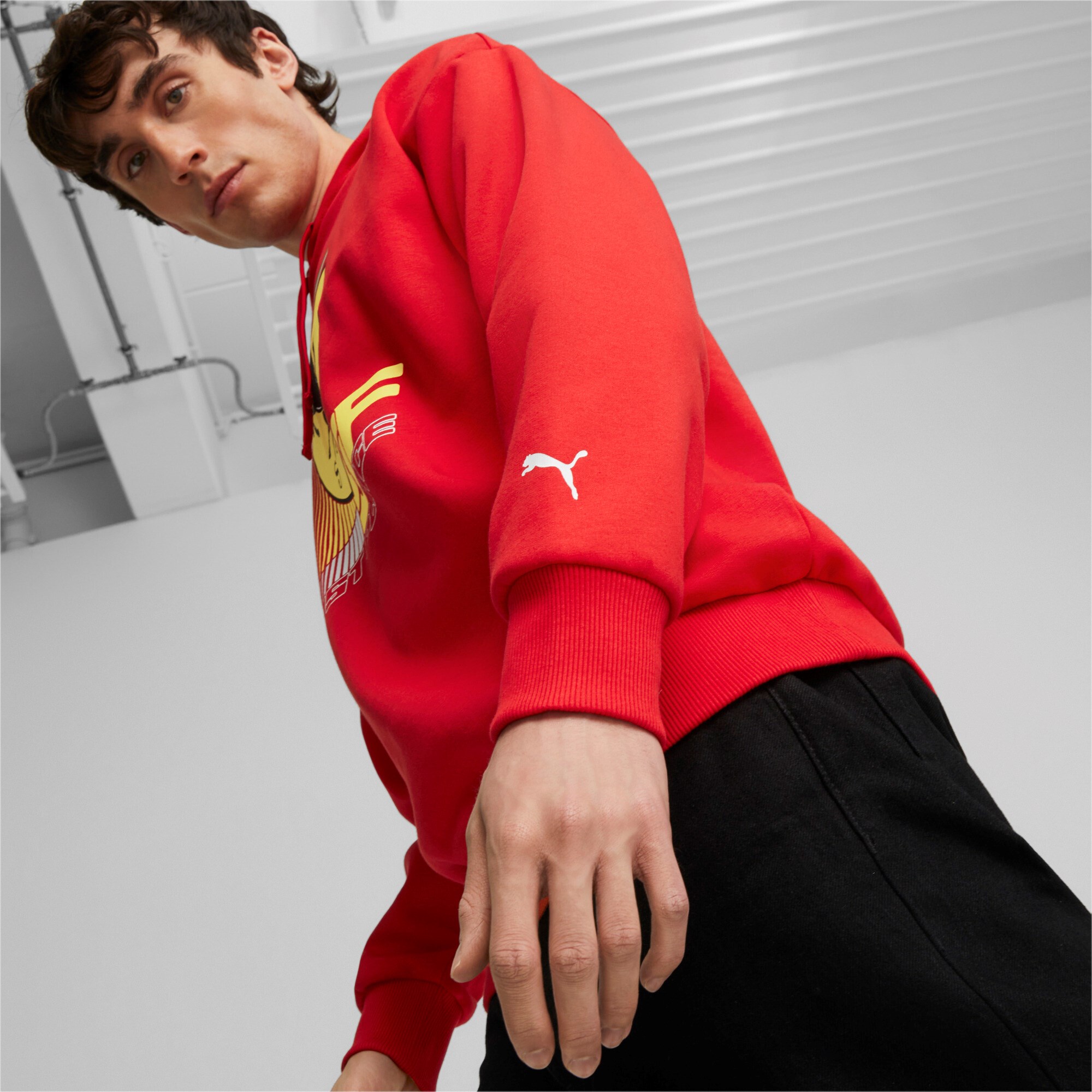 Scuderia Ferrari Puma Kapuzenpullover "Big Shield" - rot