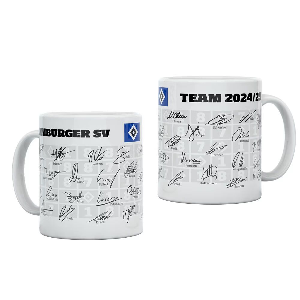 HSV Tasse Unterschriften Team 2024/25 0,3l - weiß