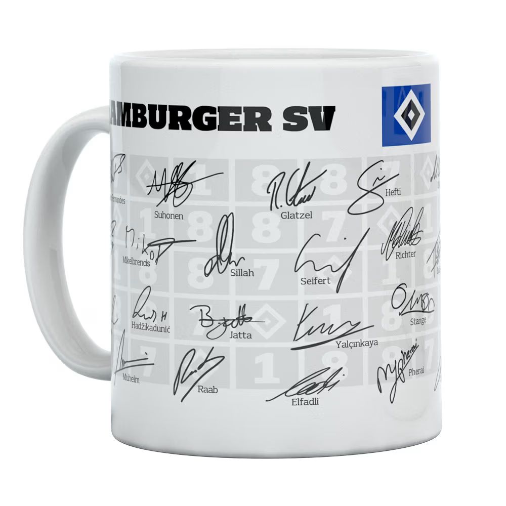 HSV Tasse Unterschriften Team 2024/25 0,3l - weiß