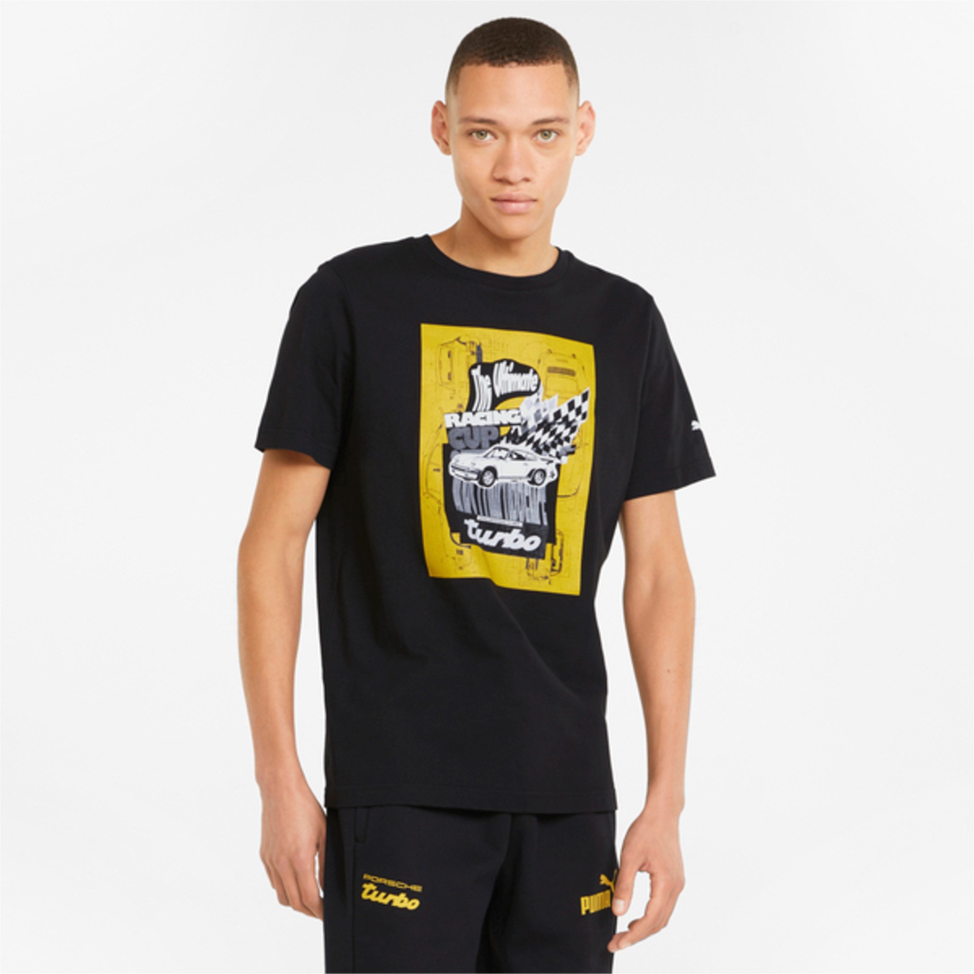 Porsche Legacy Puma T-Shirt "Turbo Graphic" - schwarz