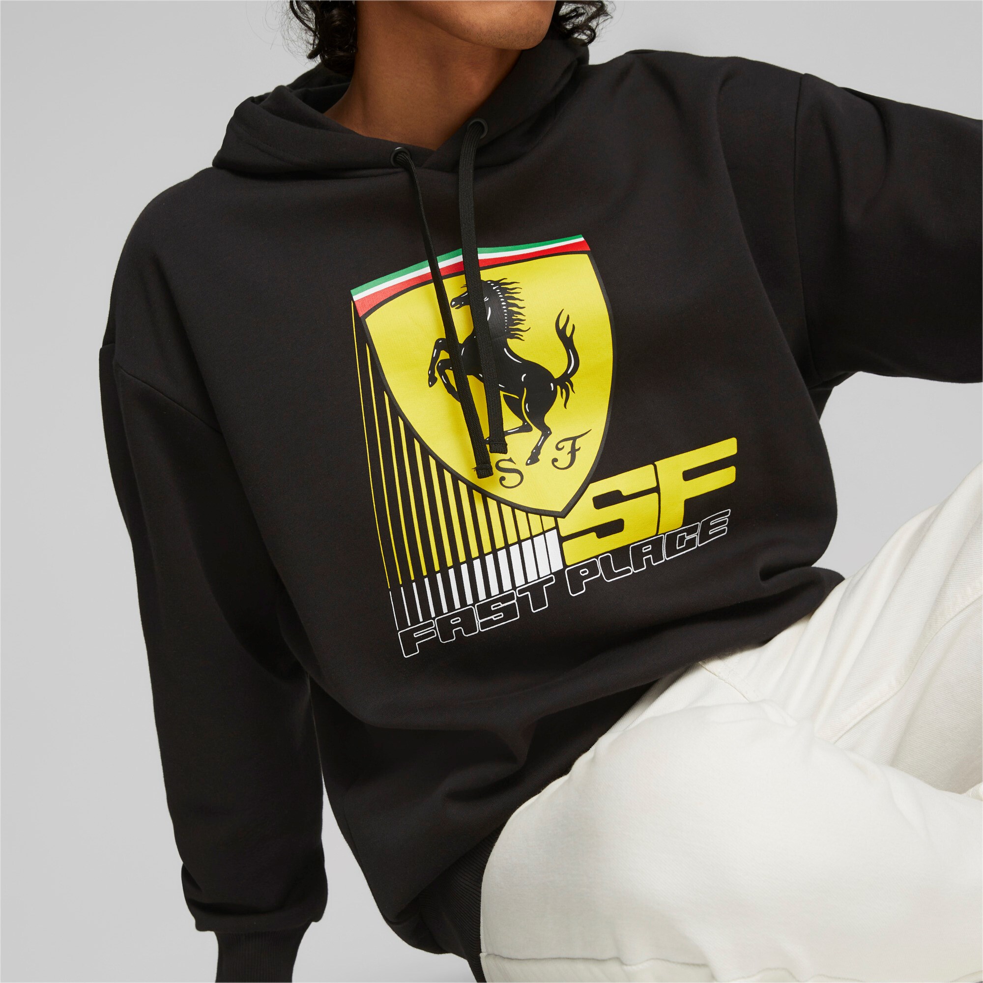 Scuderia Ferrari Puma Kapuzenpullover "Big Shield" - schwarz